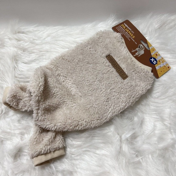 NIP Vibrant Life Pajamas Chihuahua, Miniature Poodle, Cat Pet Clothing XS Cream - Picture 3 of 7